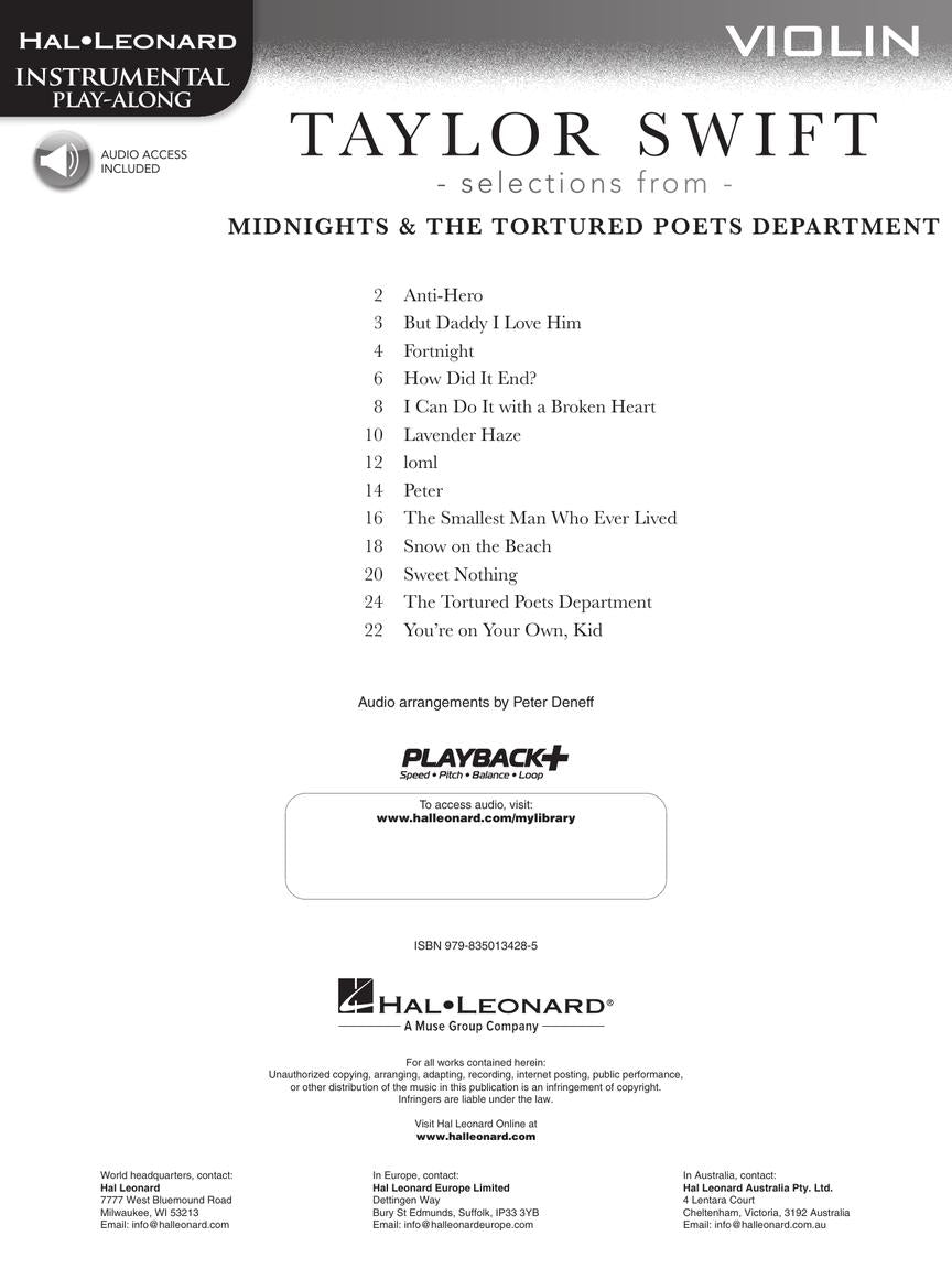 Taylor Swift: Selections from Midnights & The Tortured Poets Department - Violin