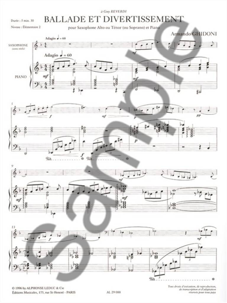 Ghidoni: Ballade et divertissement