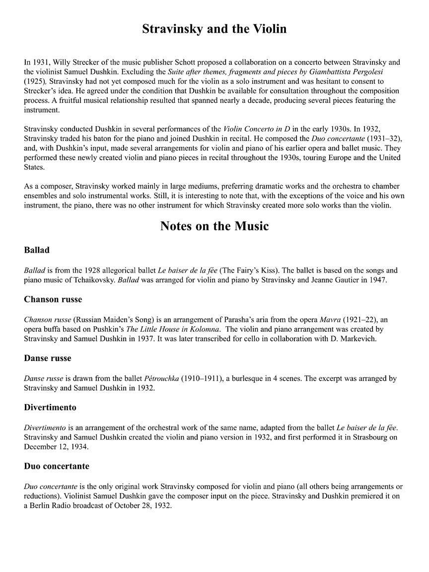 Stravinsky: The Violin Collection