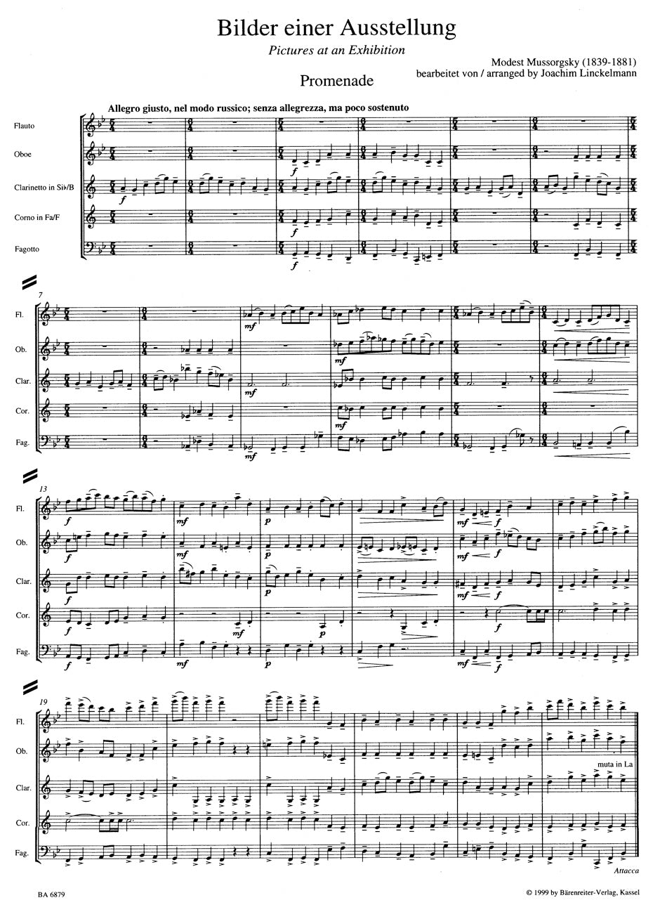 Mussorgsky: Pictures at an Exhibition (arr. for wind quintet)