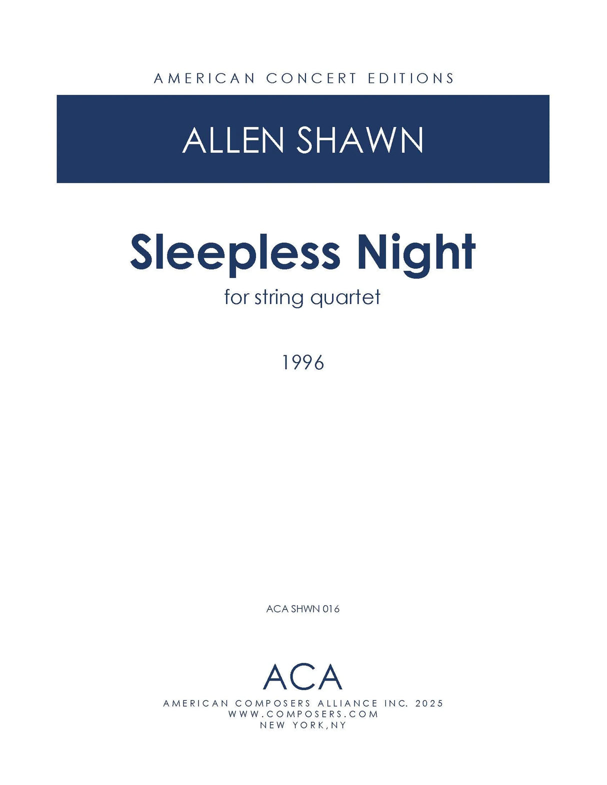 Shawn: Sleepless Night