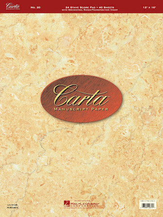 Carta Manuscript Paper - Professional - 12x16