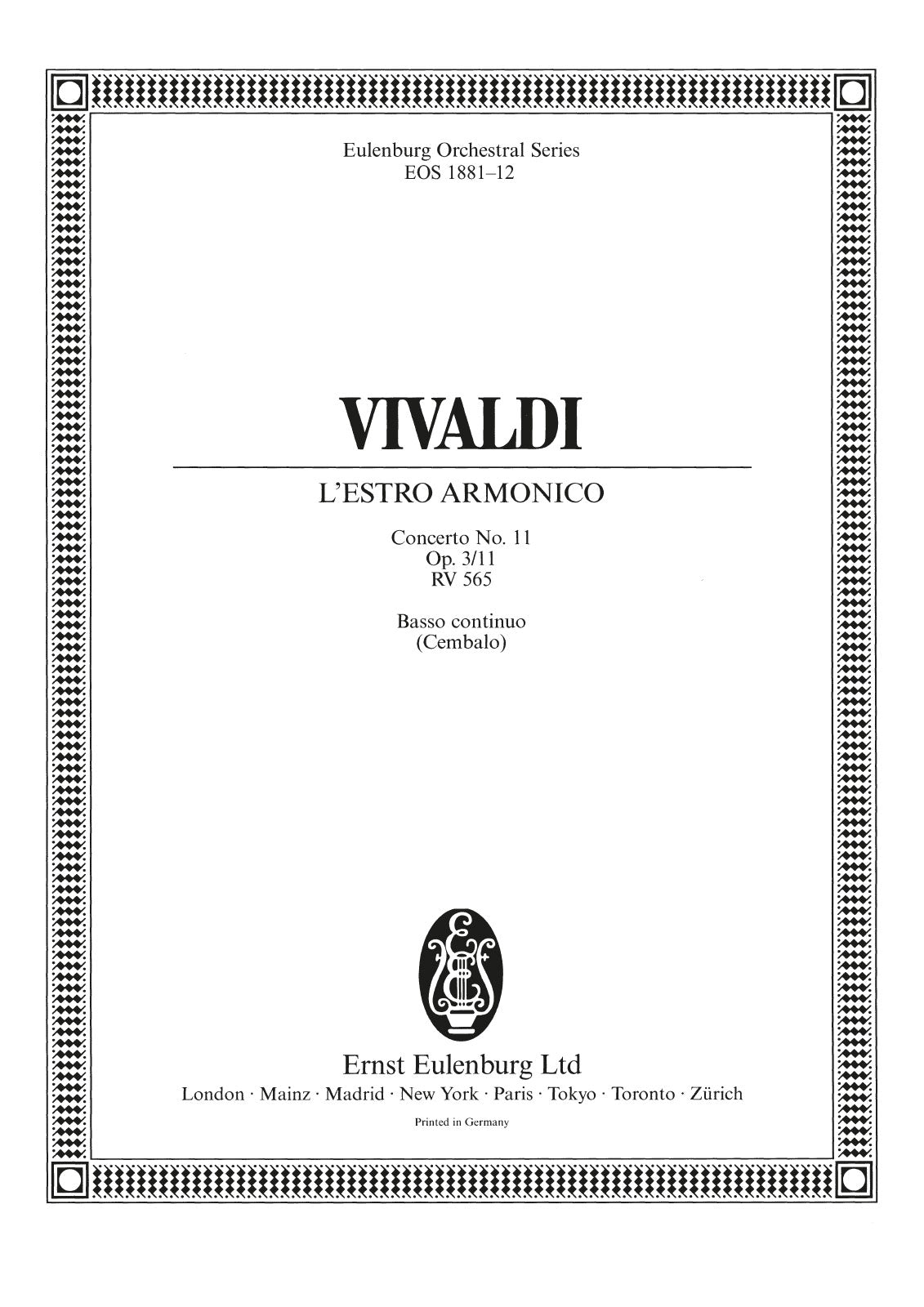 Vivaldi: L'Estro Armonico, RV 565, Op. 3, No. 11