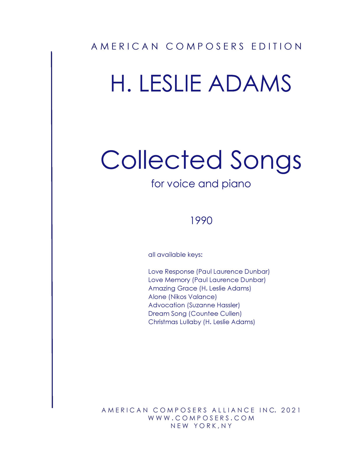 H.L. Adams: Collected Songs