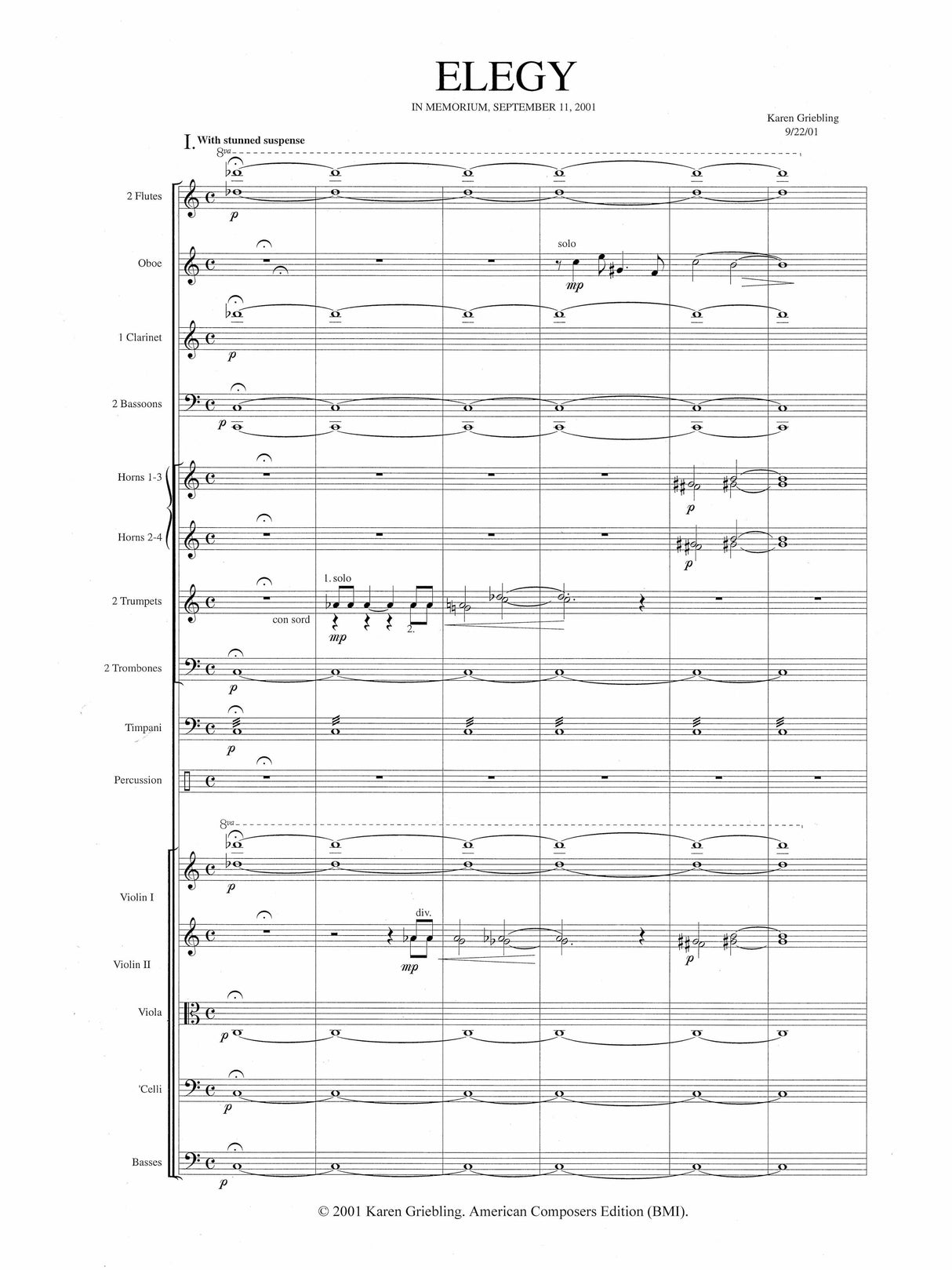 Griebling: Elegy in Memoriam September 11, 2001