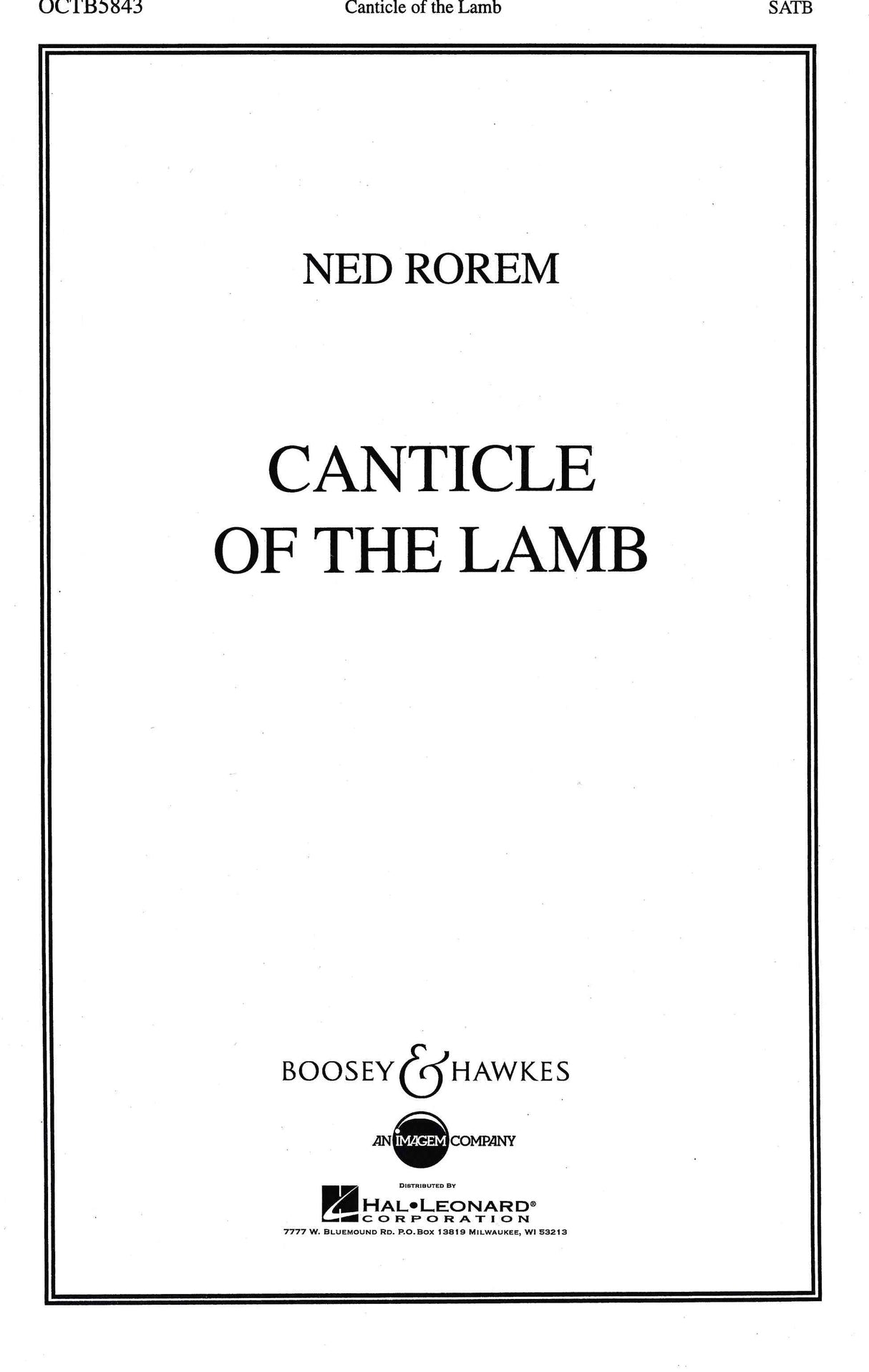 Rorem: Canticle of the Lamb