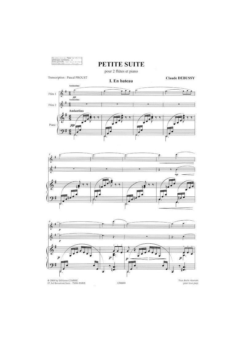 Debussy: Petite Suite (arr. for 2 flutes & piano)