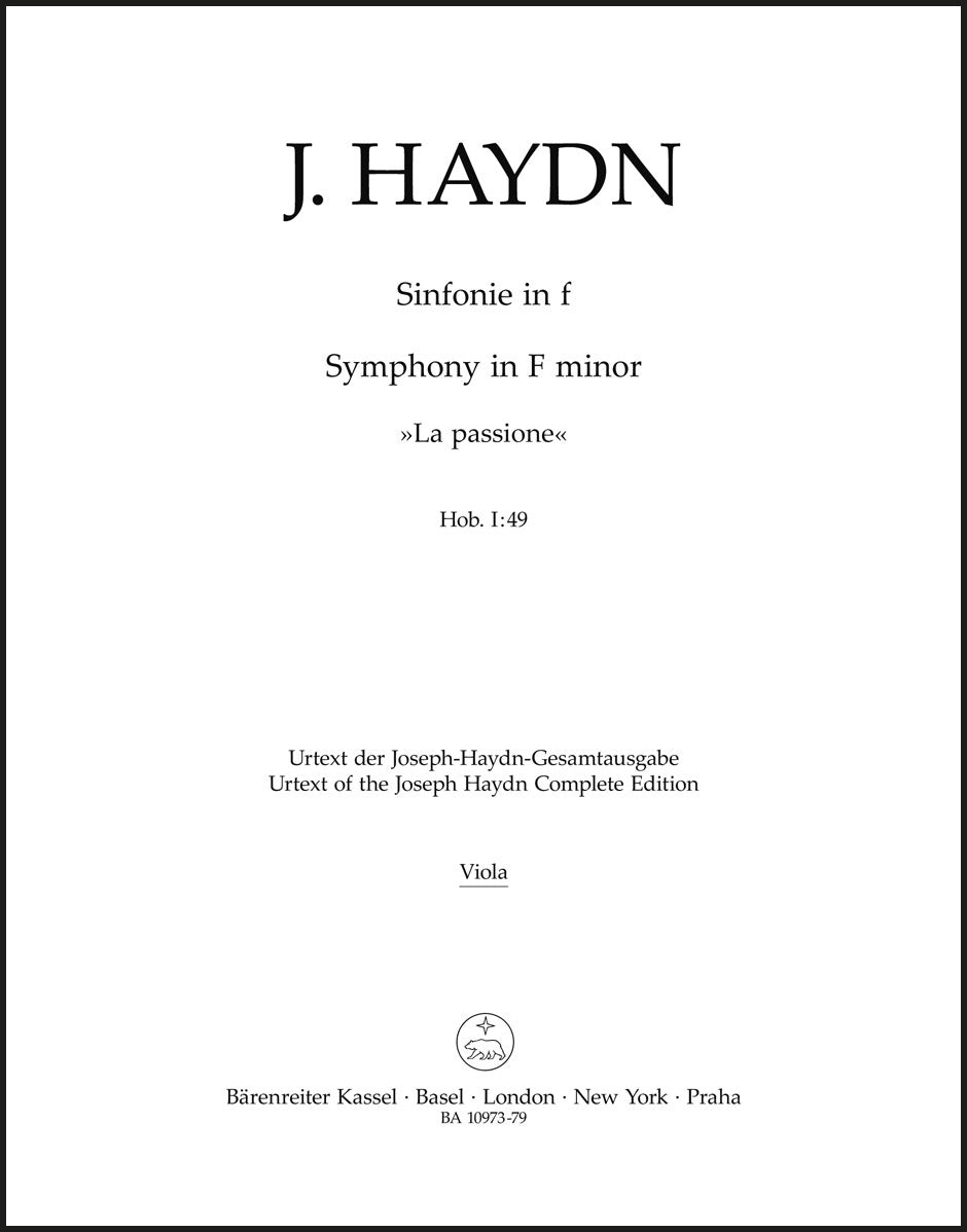 Haydn: Symphony in F Minor, Hob. I:49