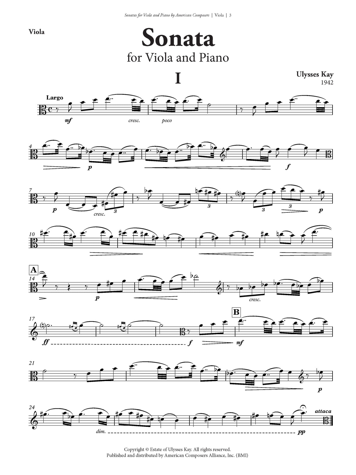 Viola Sonatas by American Composers