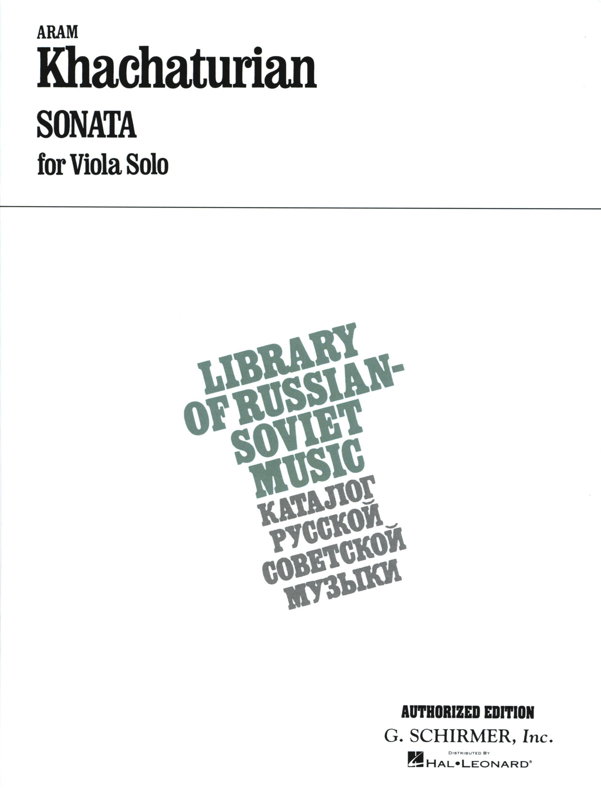 Khachaturian: Sonata for Solo Viola