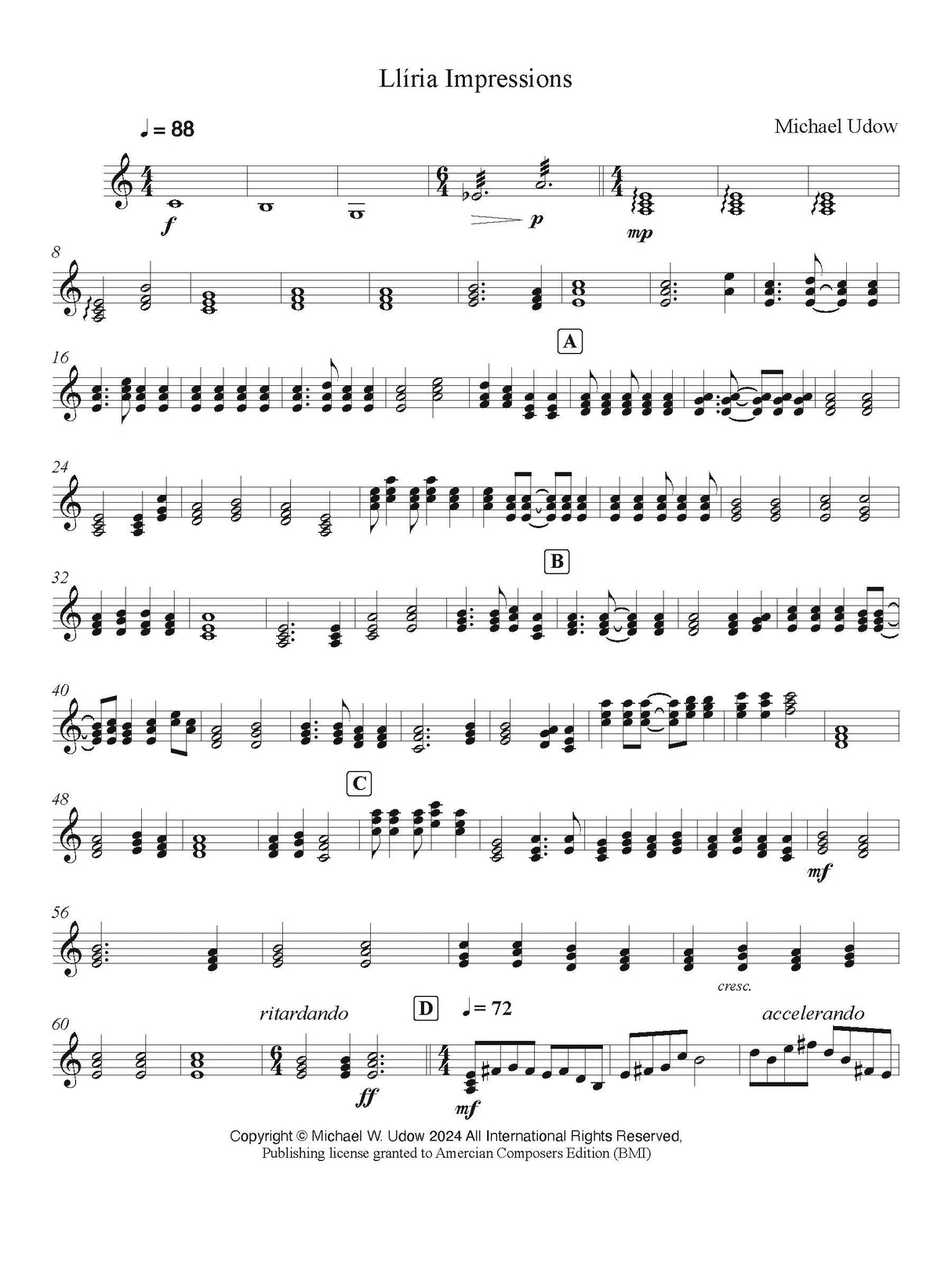 Udow: Llíria Impressions (Version for Plucked Strings & Percussion)