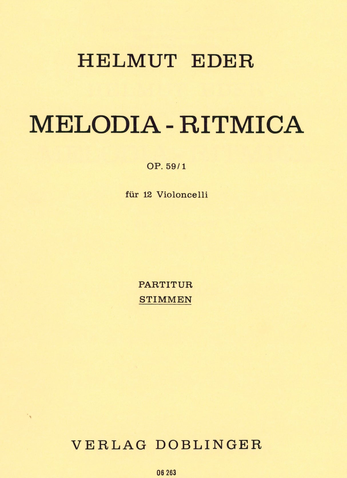Eder: Melodia - Ritmica, Op. 59, No. 1