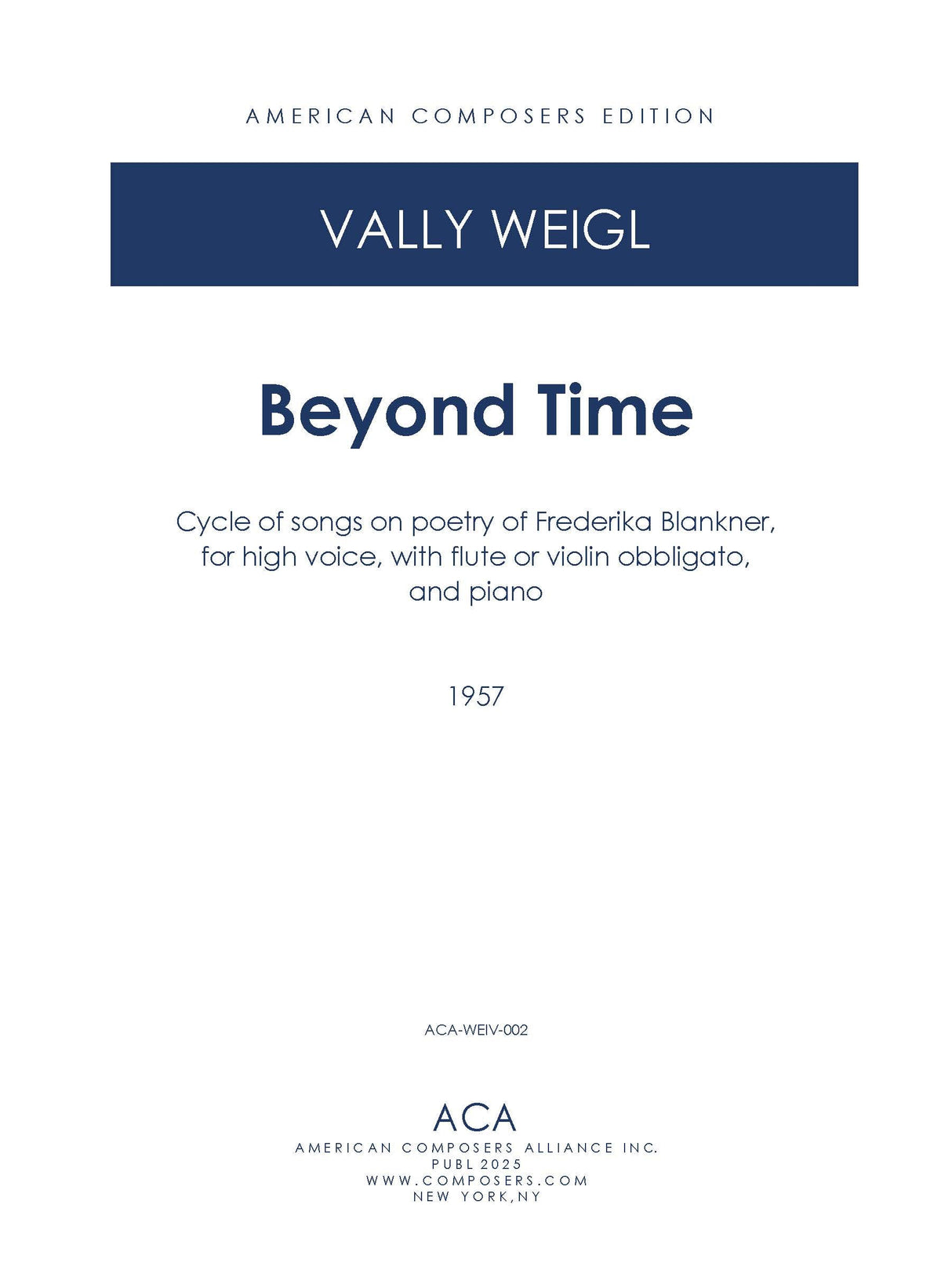 V. Weigl: Beyond Time