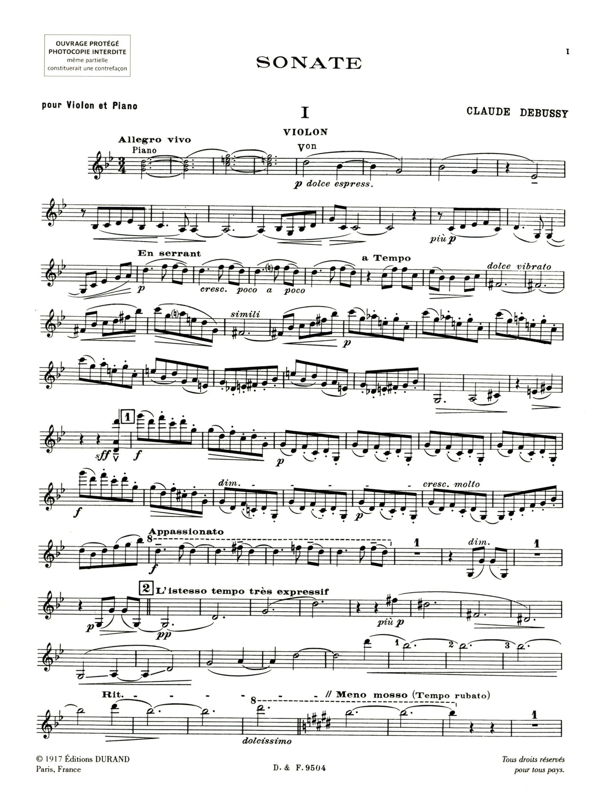 Debussy: Violin Sonata in G Minor