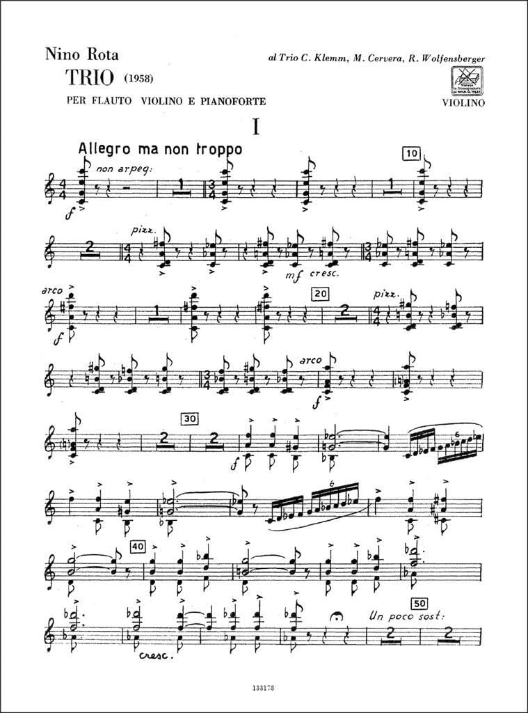 Rota: Trio for Flute, Violin and Piano