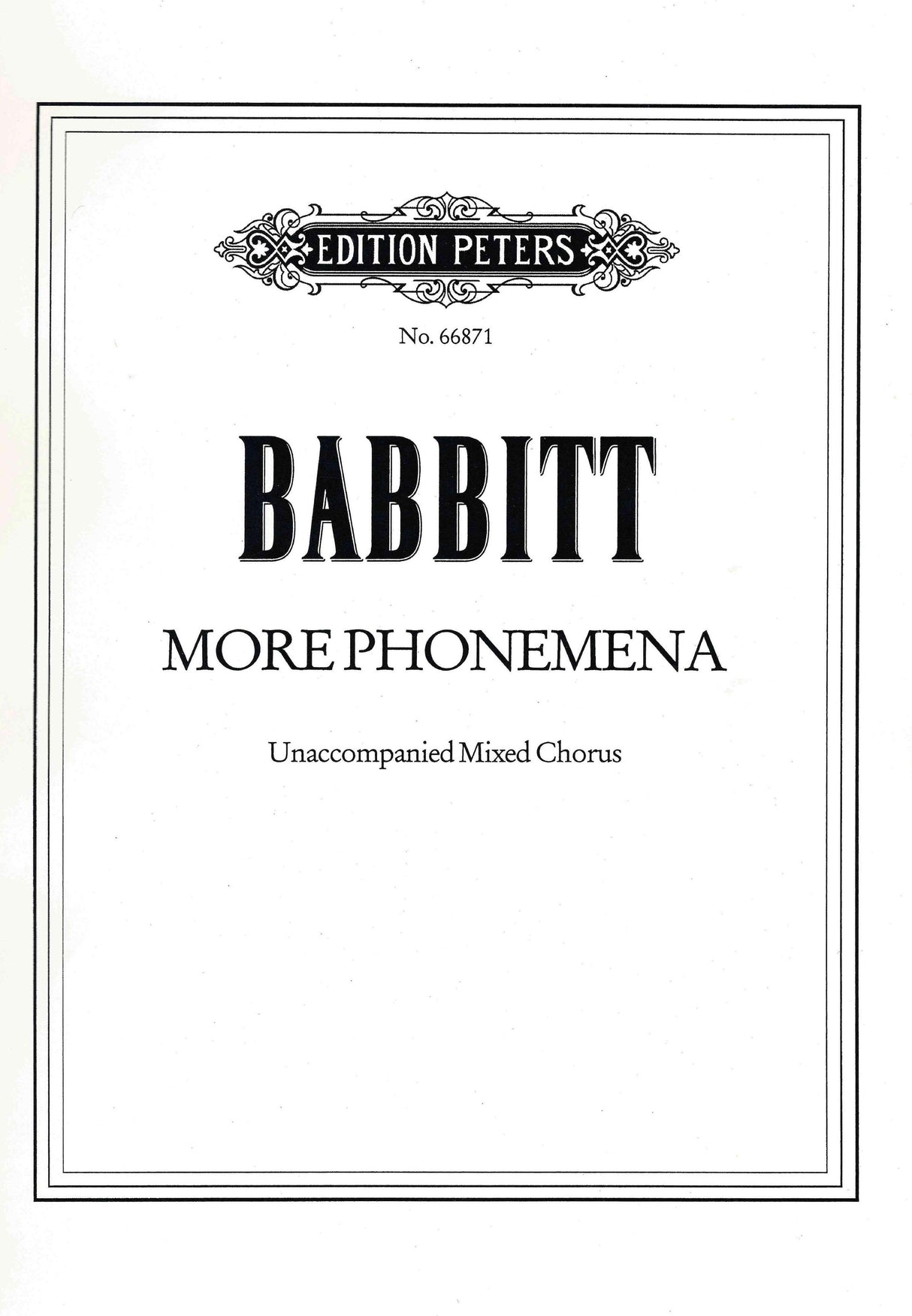 Babbitt: More Phonemena