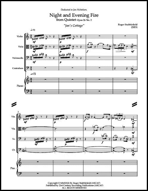 Stubblefield: Night and Evening Fire, Op. 26, No. 2