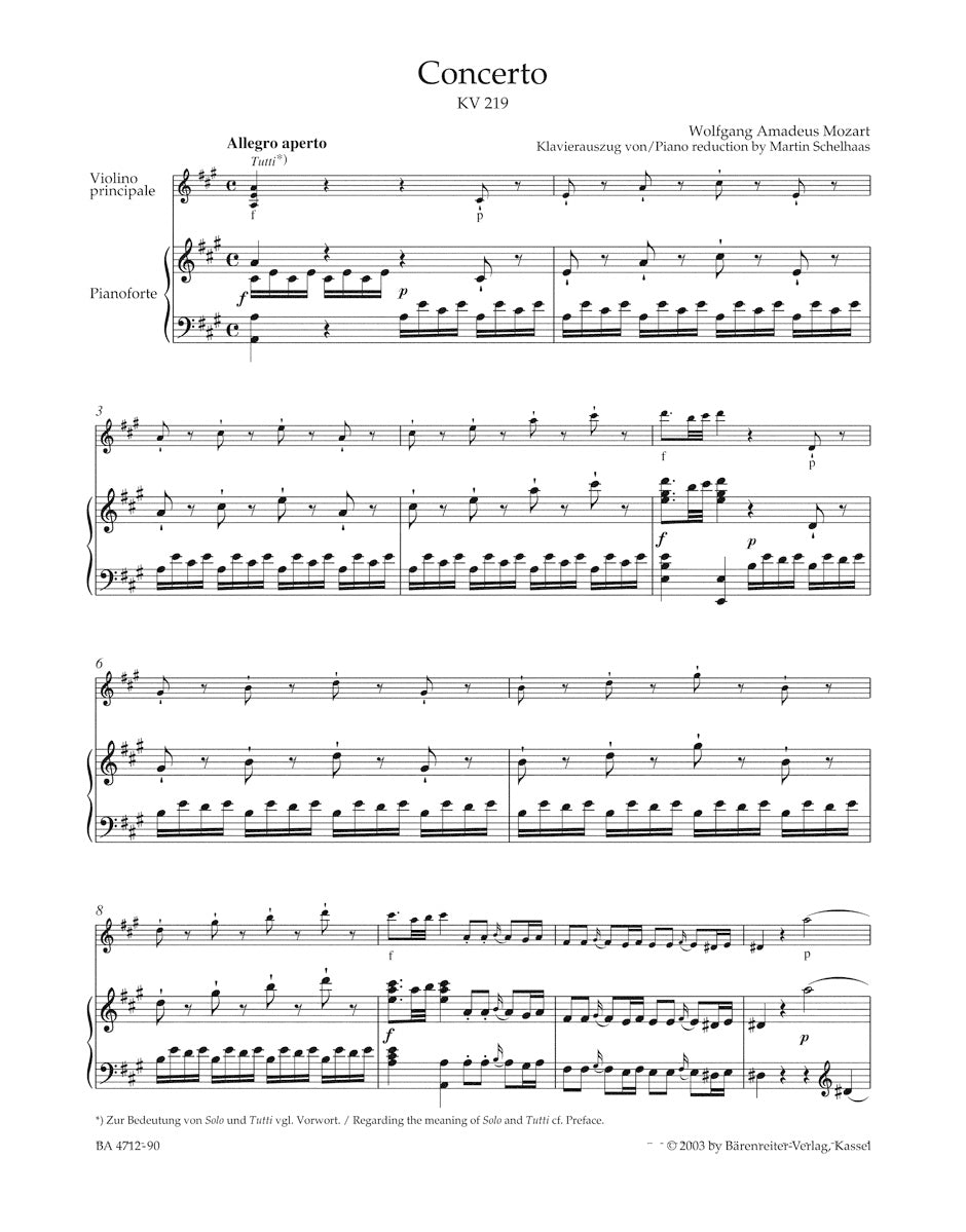 Mozart: Violin Concerto No. 5 in A Major, K. 219