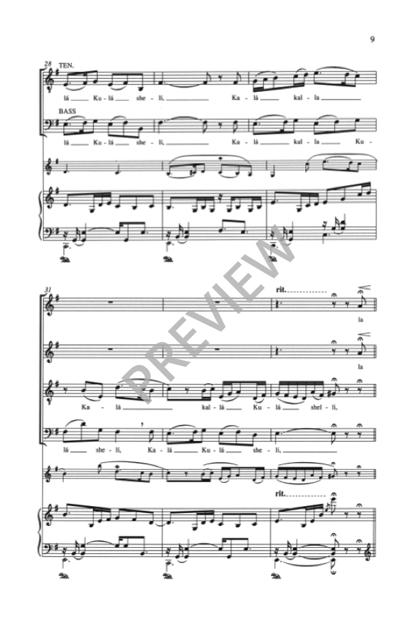 Whitacre: 5 Hebrew Love Songs (Version for SATB Choir)