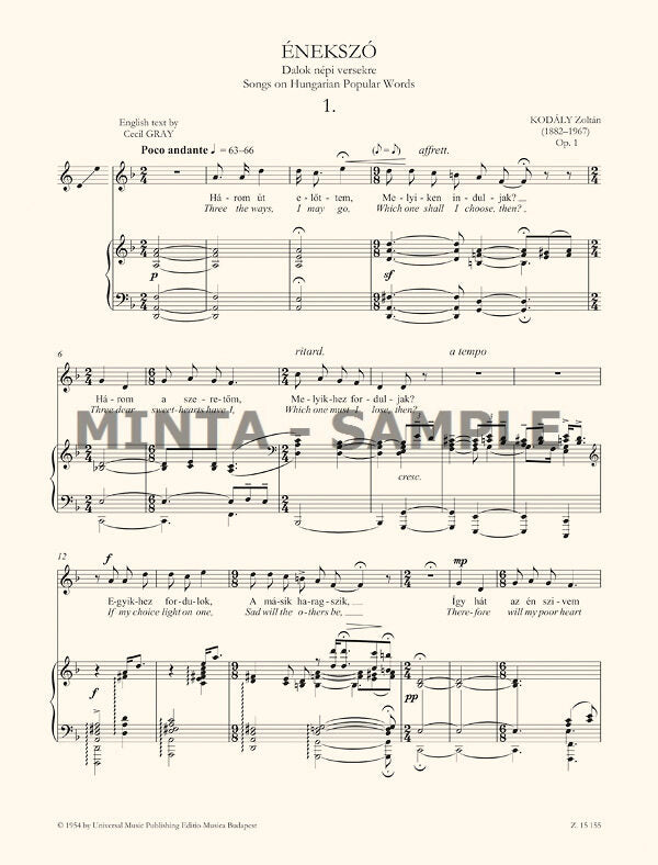 Kodály: Énekszó, Op. 1