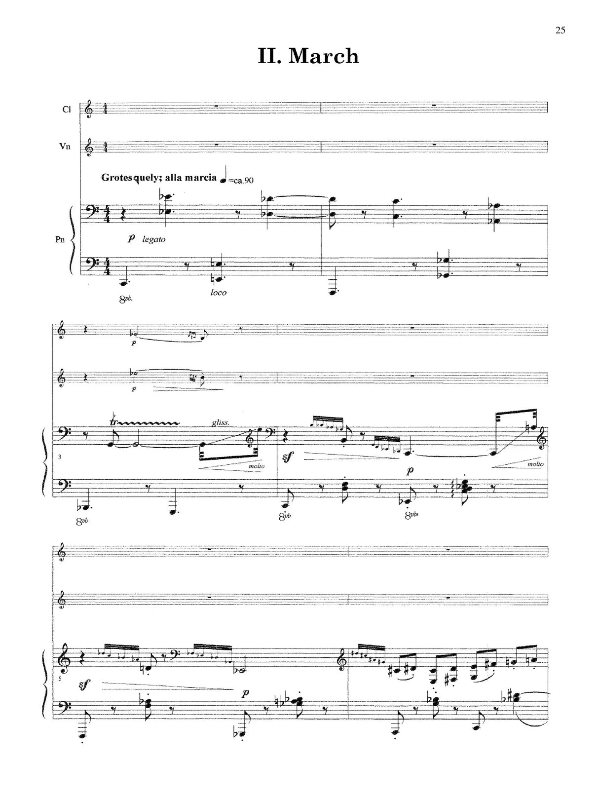 Schoenfeld: Trio for Clarinet, Violin and Piano