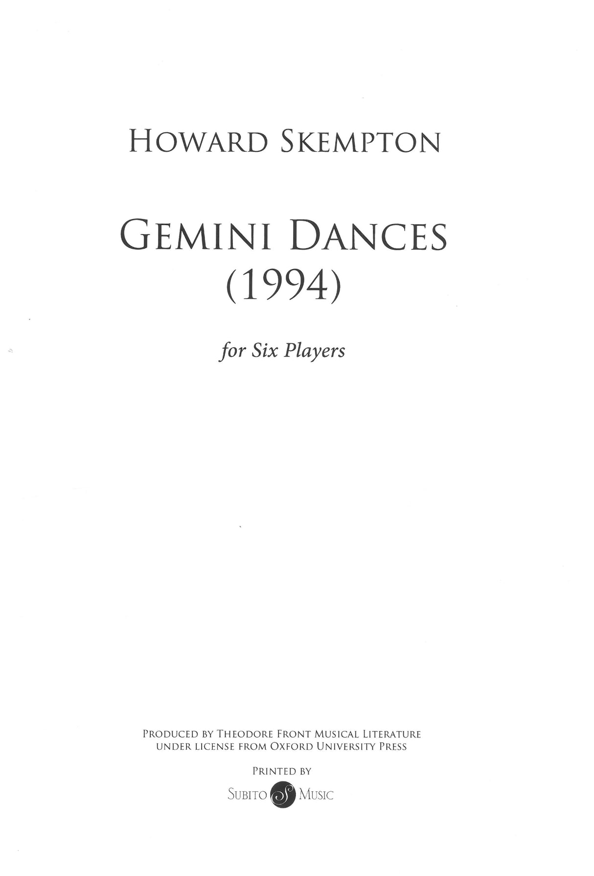 Skempton: Gemini Dances