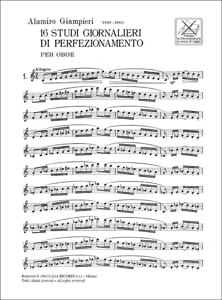 Giampieri: 16 Studi giornalieri di perfezionamento
