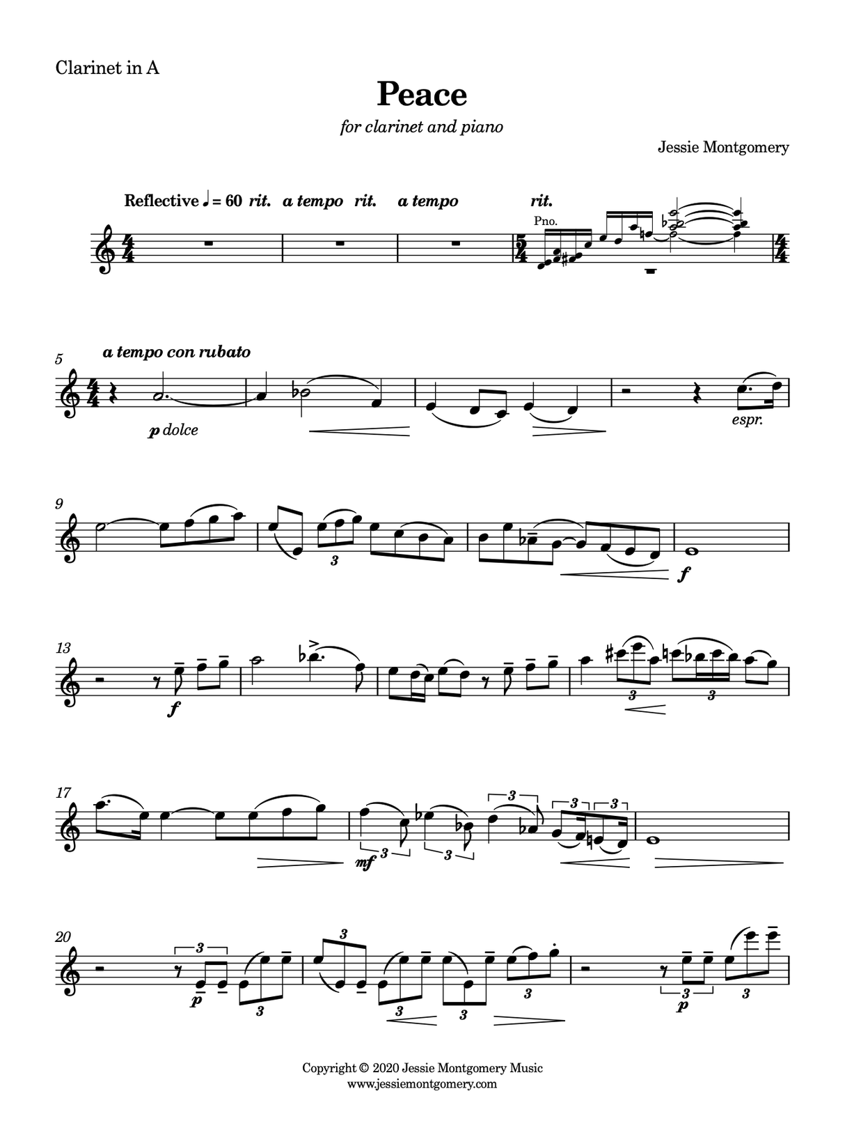 Montgomery: Peace for Clarinet and Piano