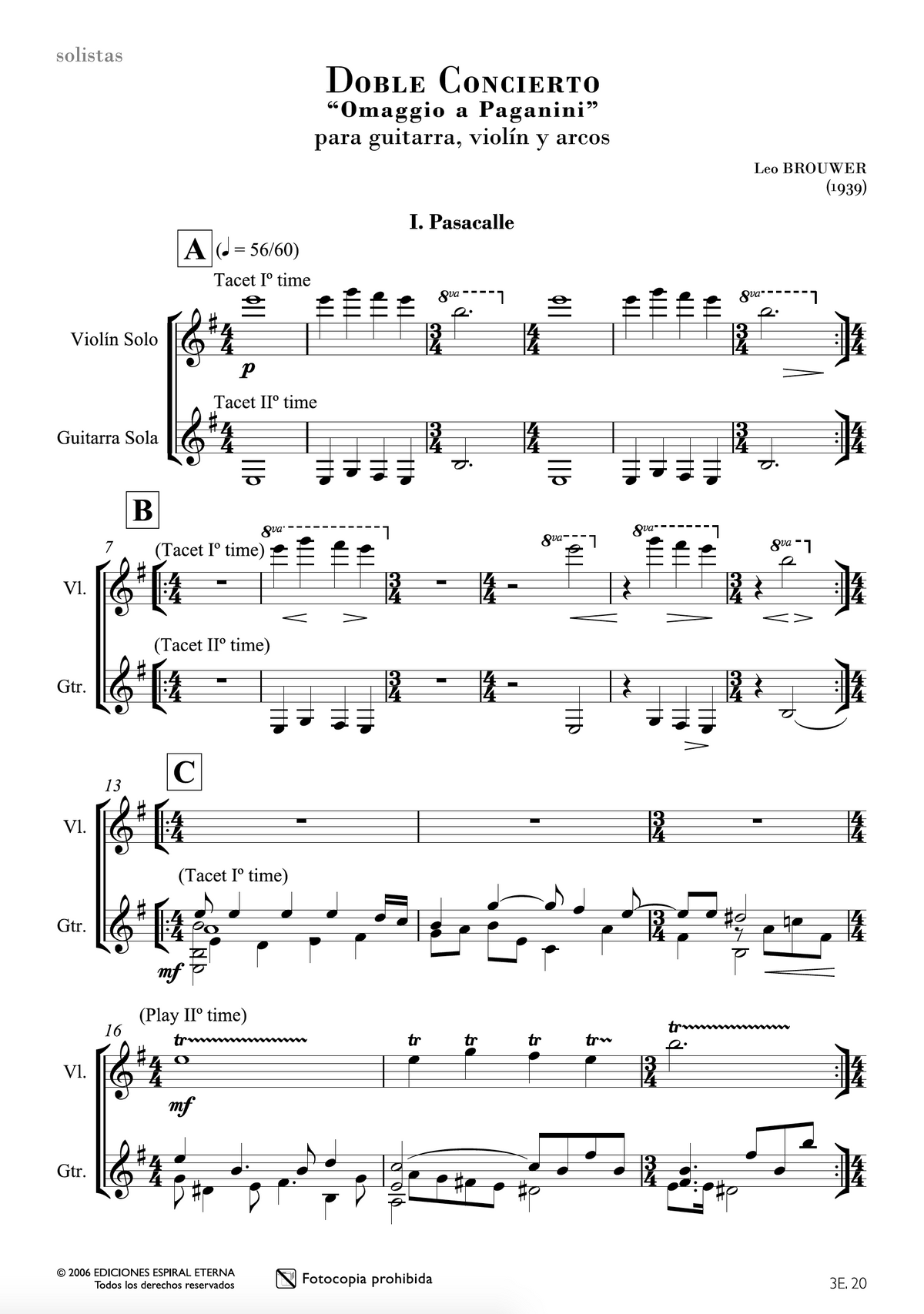 Brouwer: Double Concerto for Flute & Guitar