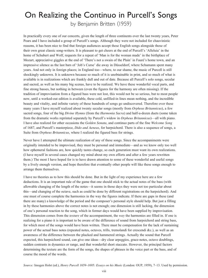 The Purcell Collection – Realizations by Benjamin Britten