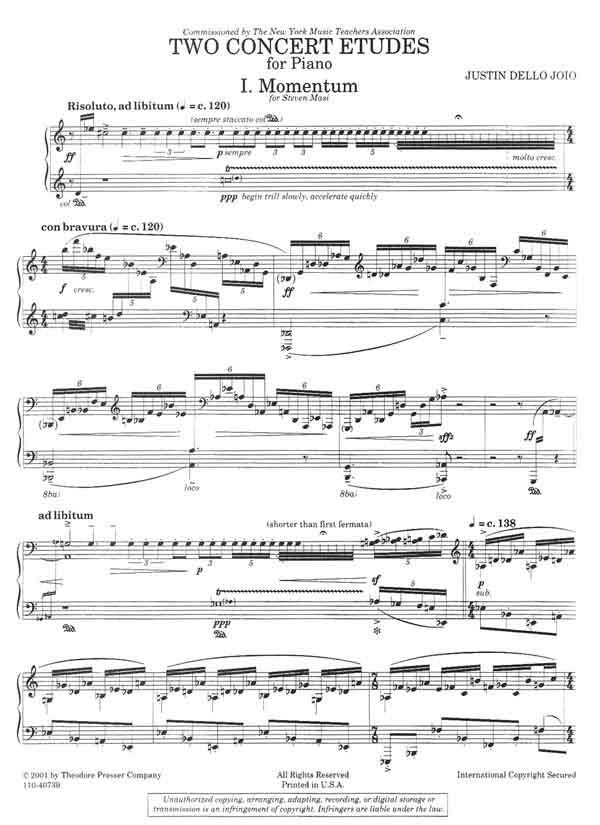 J. Dello Joio: Two Concert Etudes
