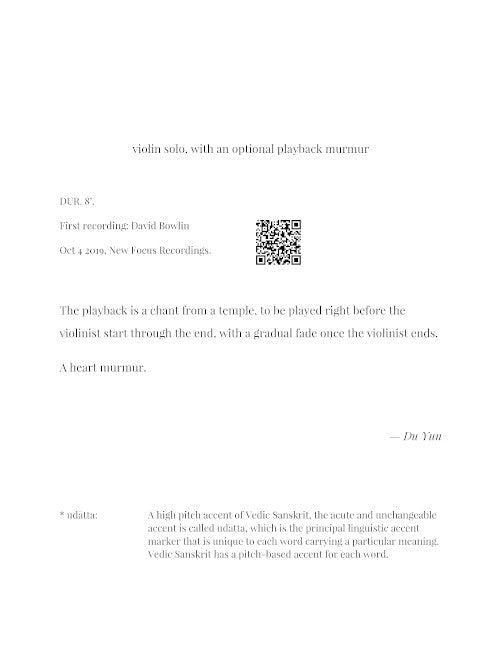 Du Yun: Under a tree, an udātta