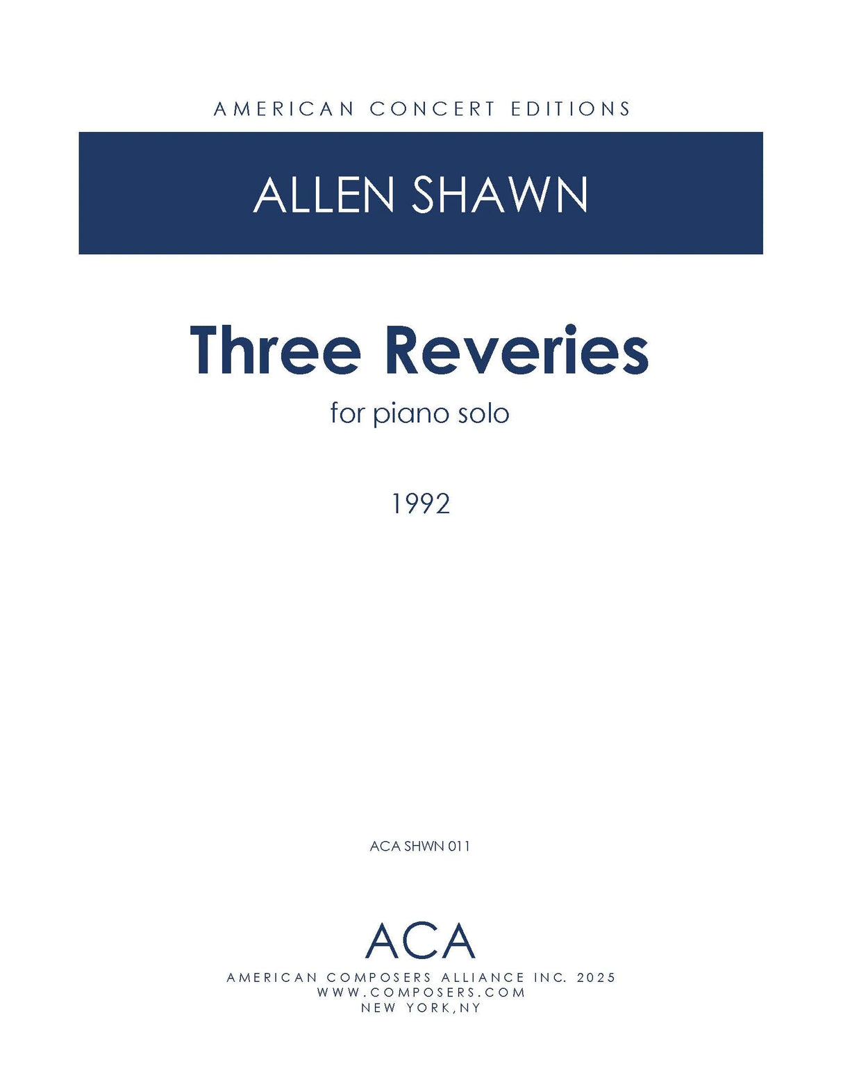 Shawn: 3 Reveries