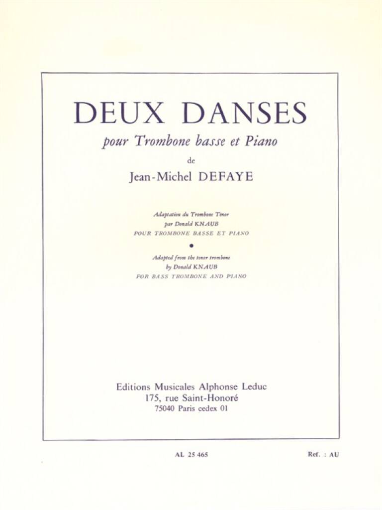 Defaye: 2 Dances (Deux danses) (Version for Bass Trombone)