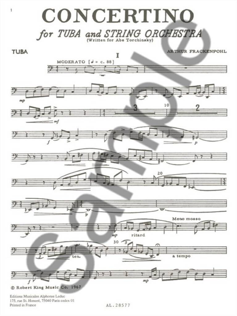 Frackenpohl: Concertino for Tuba & String Orchestra