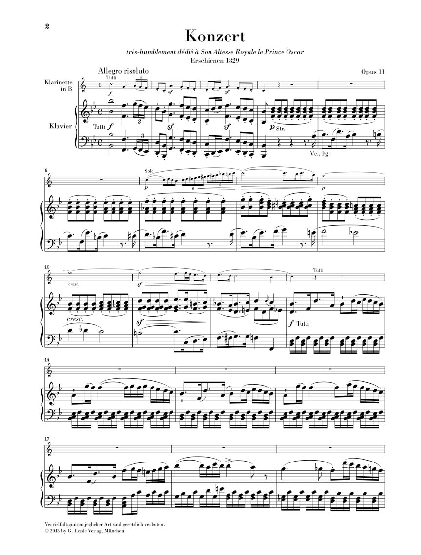 Crusell: Clarinet Concerto in B-flat Major, Op. 11