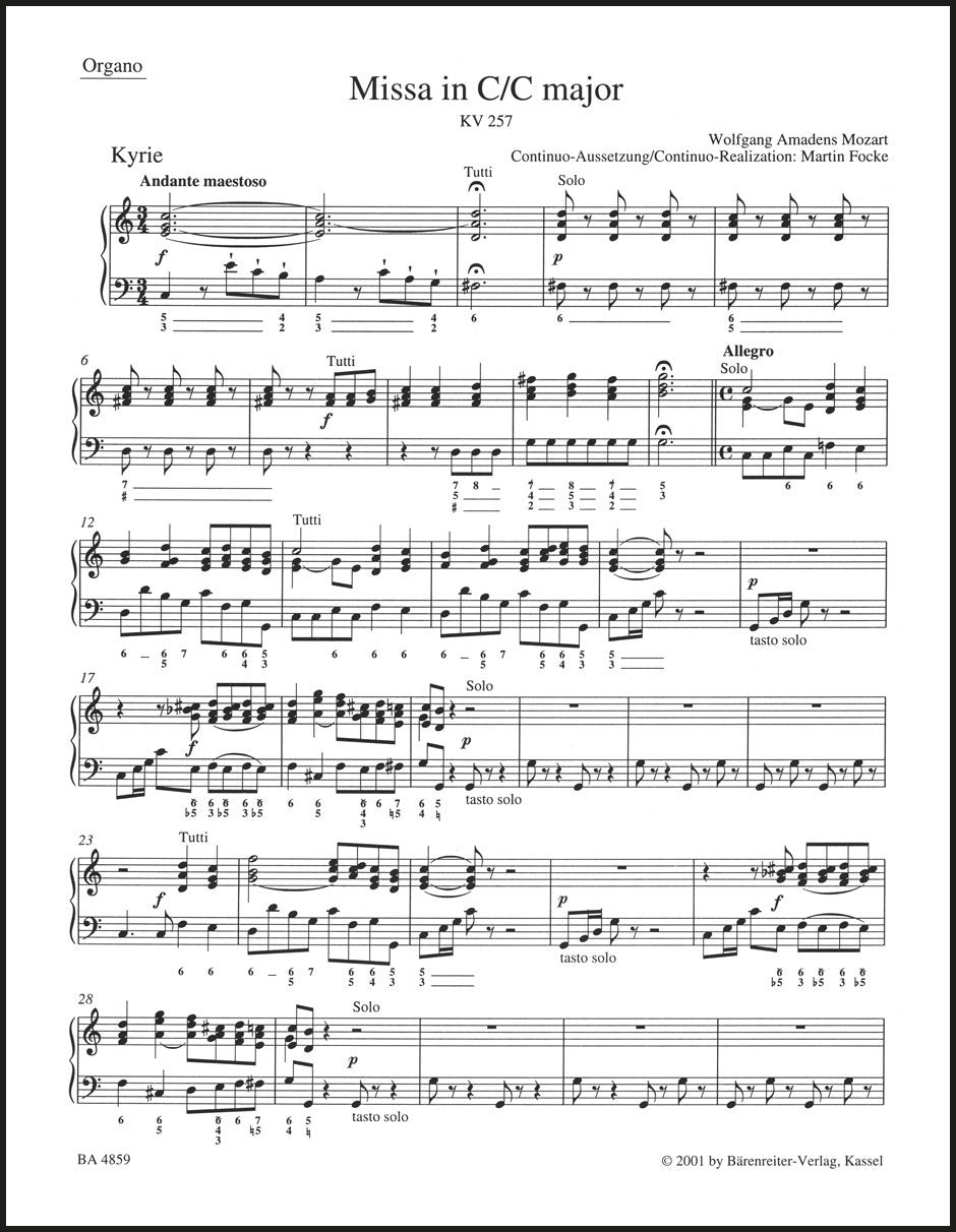 Mozart: Missa in C Major, K. 257