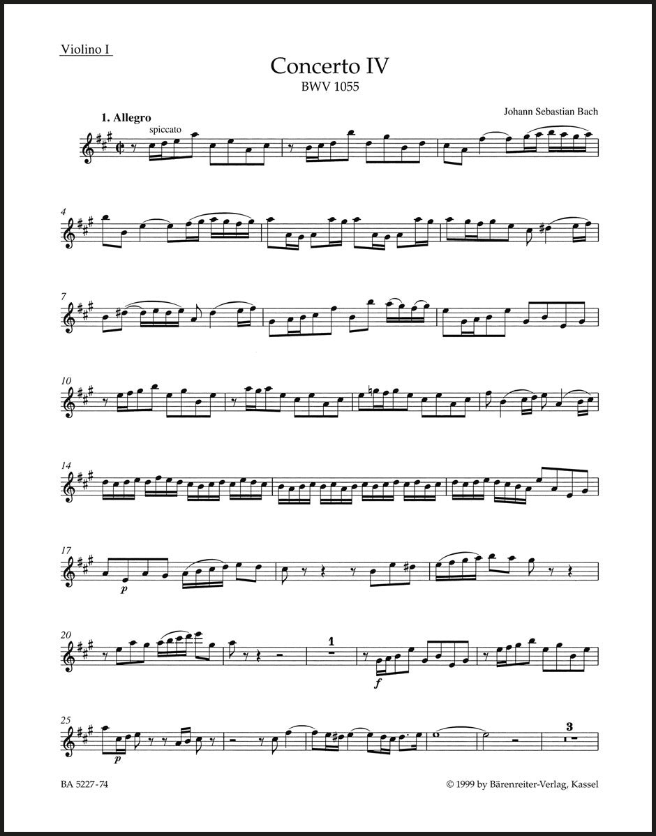 Bach: Harpsichord Concerto No. 4 in A Major, BWV 1055