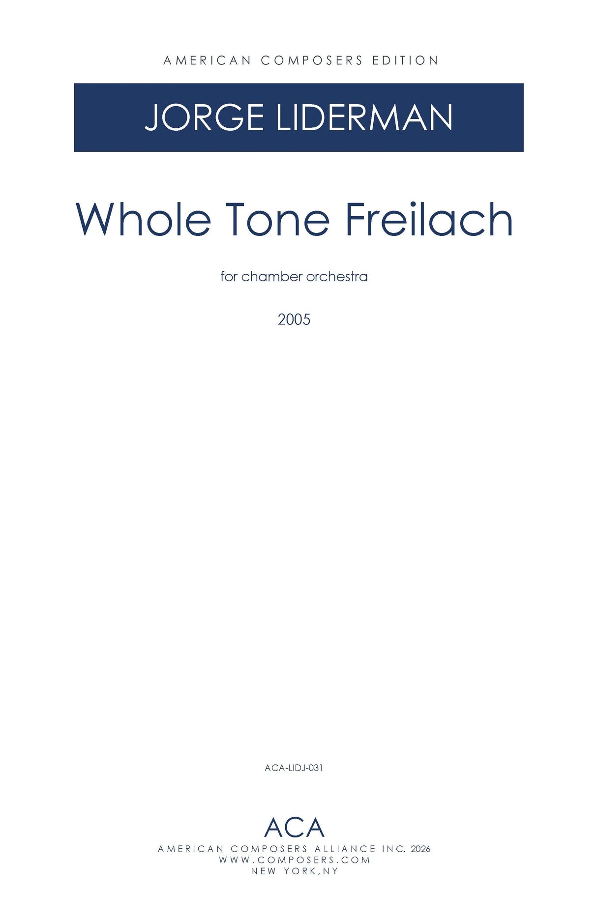 Liderman: Whole Tone Freilach