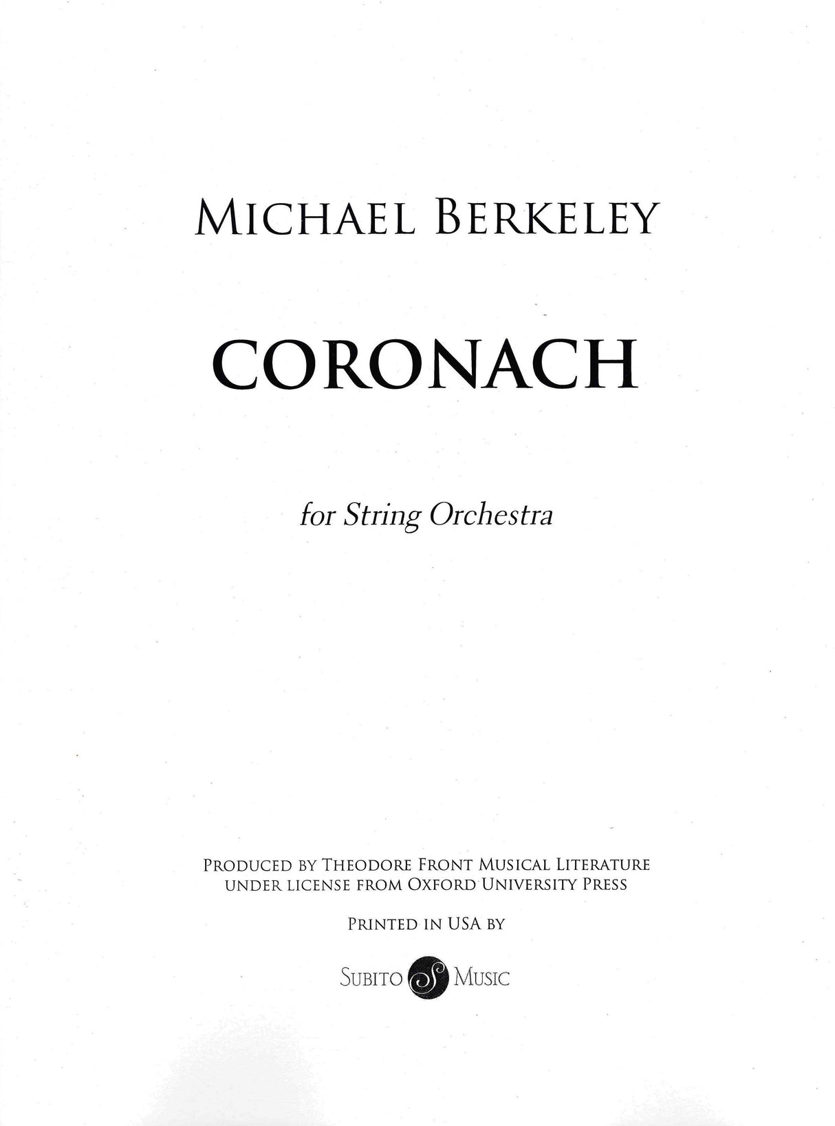 M. Berkeley: Coronach
