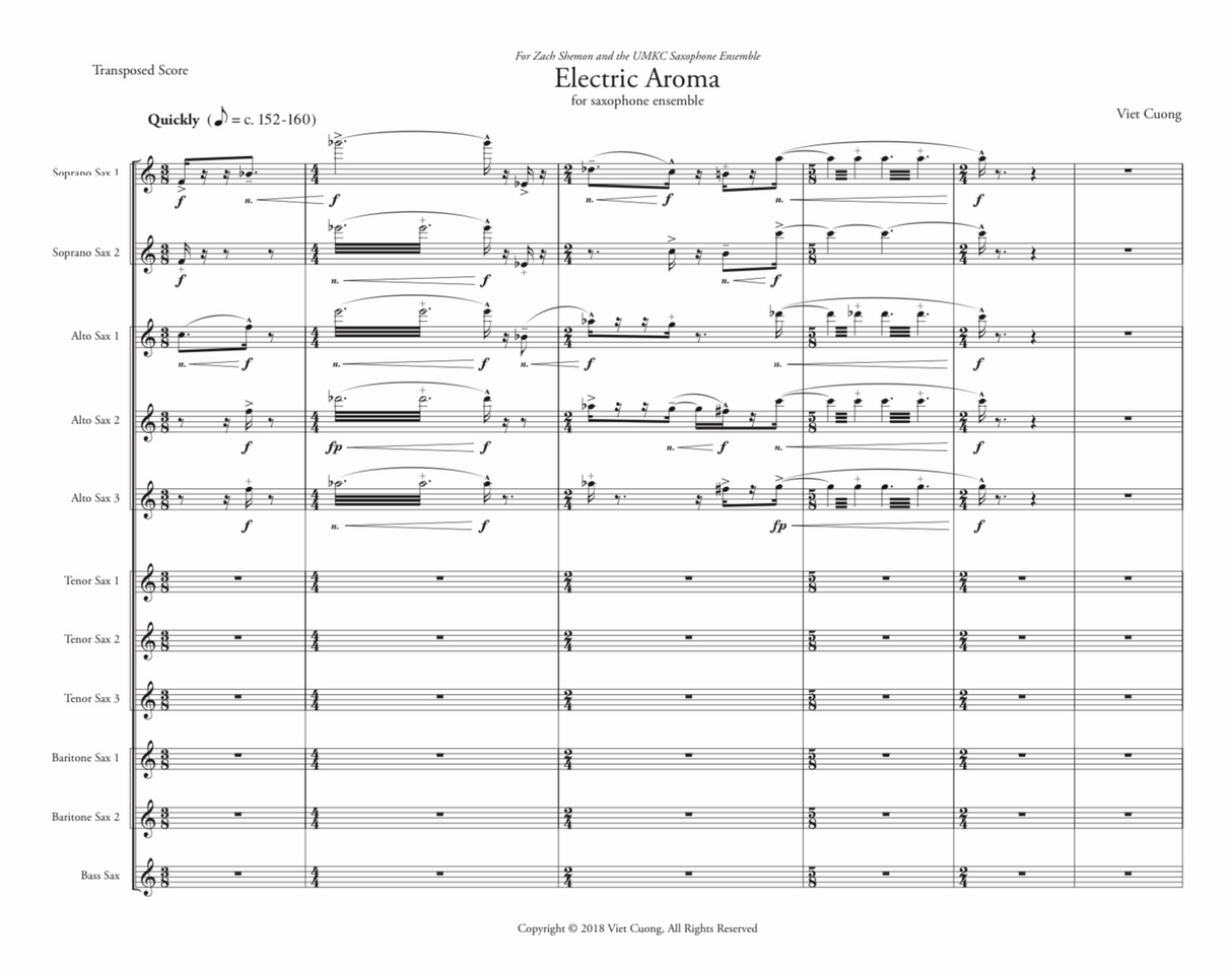 Cuong: Electric Aroma (Version for Saxophone Ensemble)