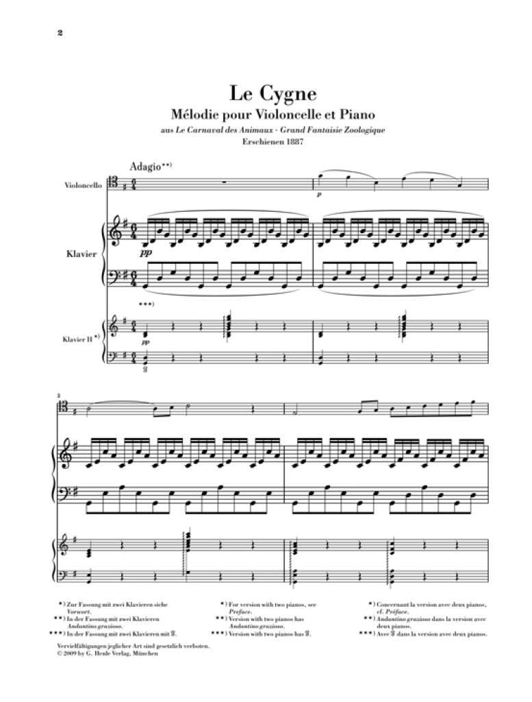 Saint-Saëns: The Swan from The Carnival of the Animals (arr. for cello & piano)