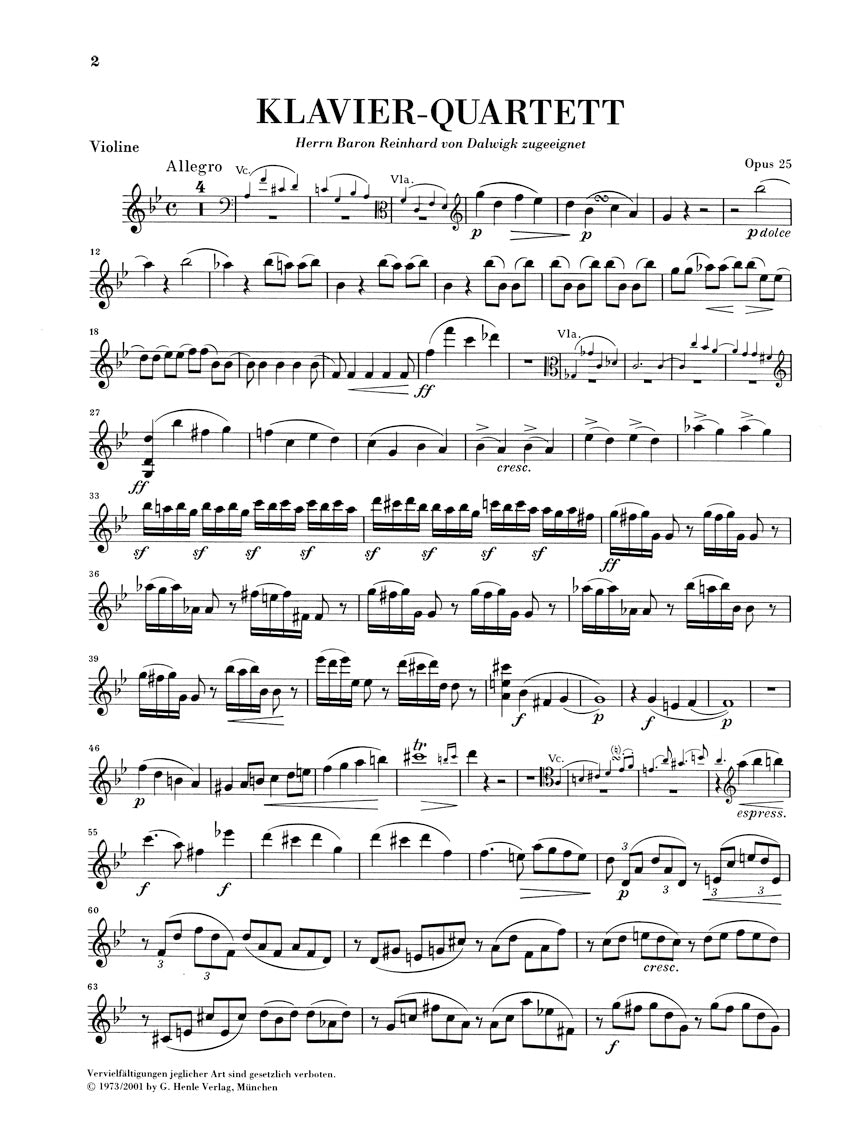 Brahms: Piano Quartet No. 1 in G Minor, Op. 25