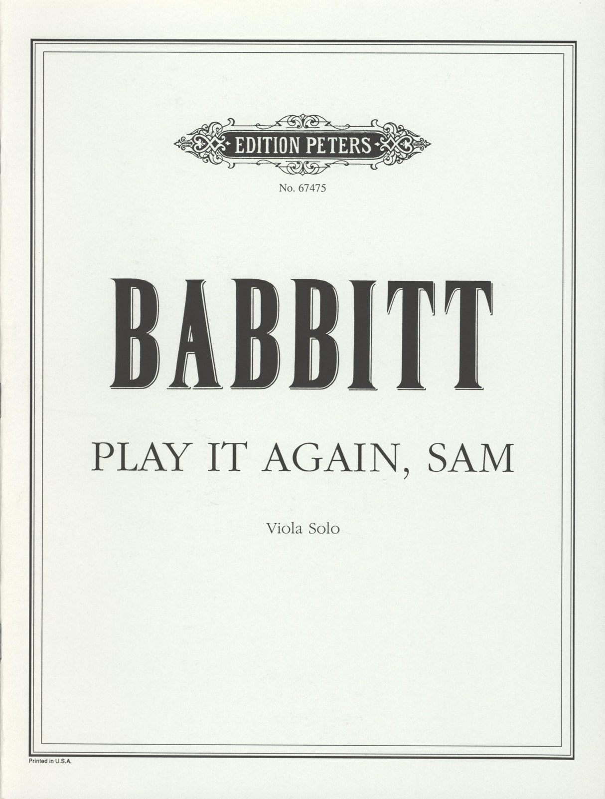 Babbitt: Play it again Sam