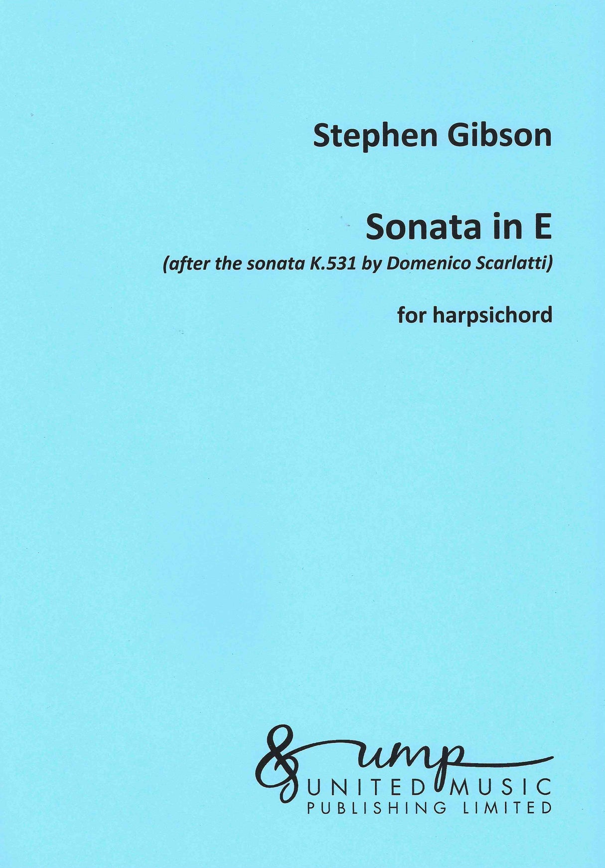 Gibson: Sonata in E (Version for Harpsichord)