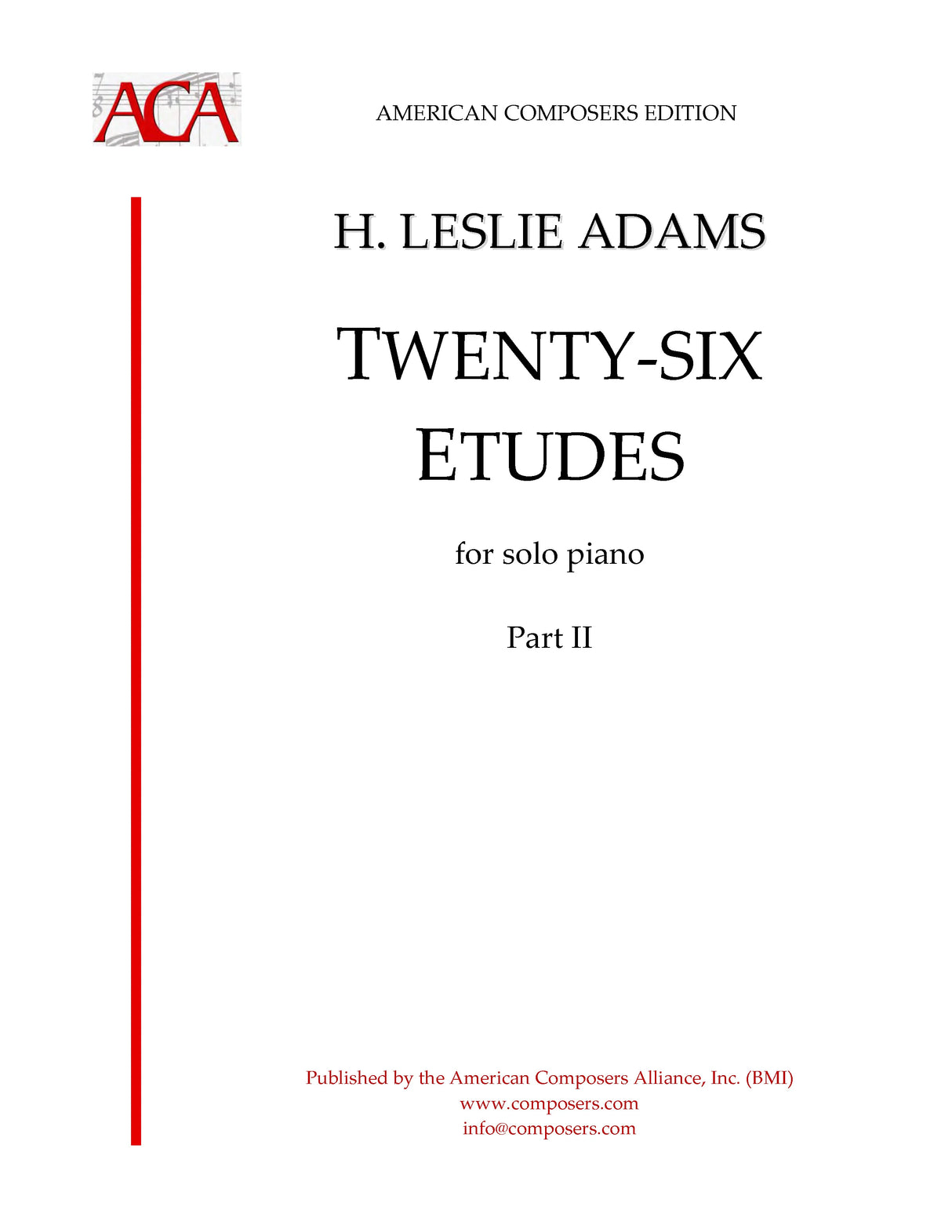 H.L. Adams: Etudes for Piano - Volume 2 (Nos. 13-24)