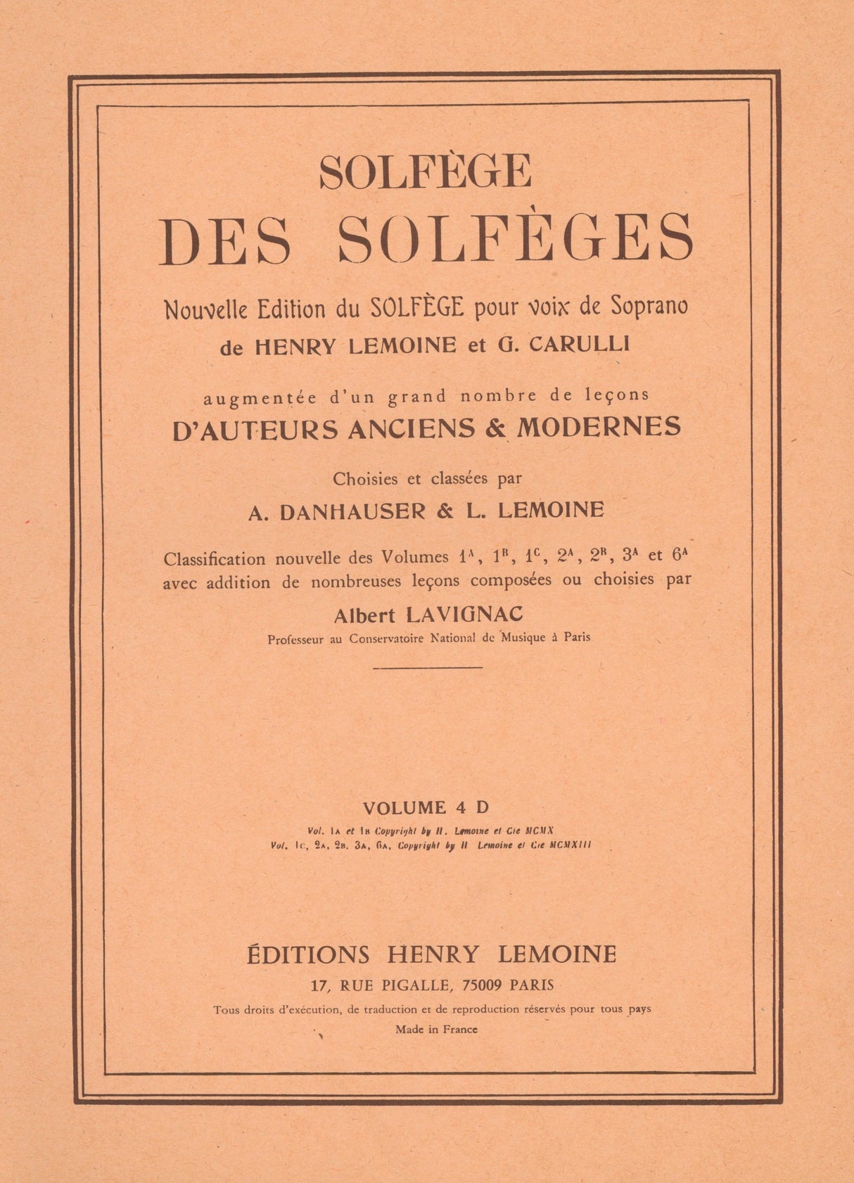 Solfège des Solfèges - Volume 4D