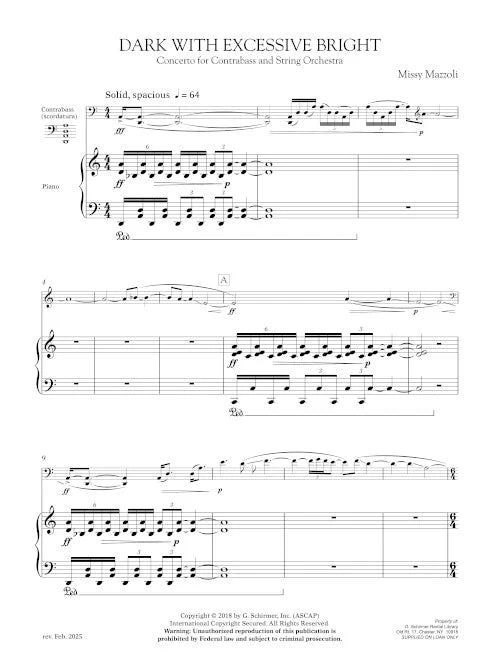 Mazzoli: Dark with Excessive Bright