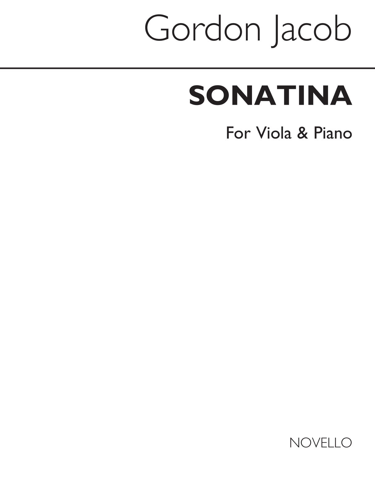 G. Jacob: Sonatina for Viola & Piano