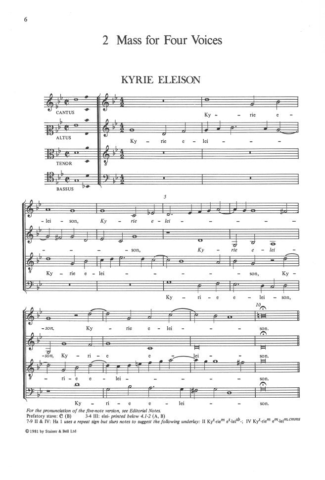 Byrd: Mass for Four Voices